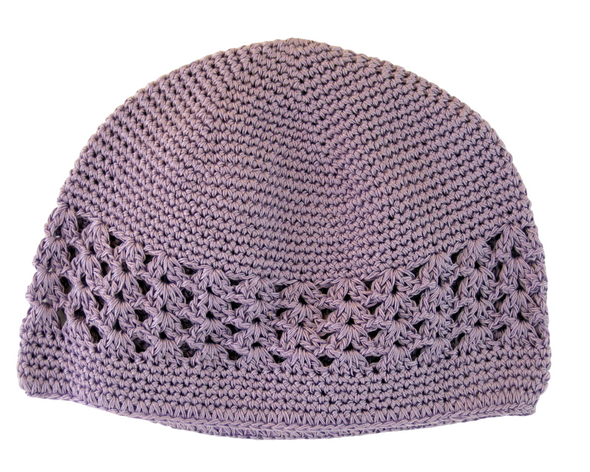 Fish Net Purple Knit Skull Kufi Cap - 1 Pc.