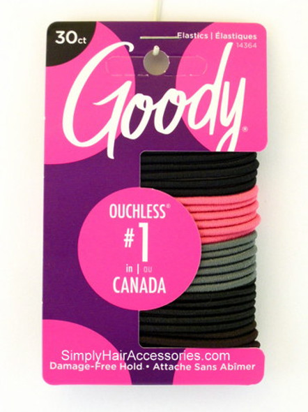 Goody Ouchless Cherry Blossom Color 2mm Hair Elastics - 30 Pcs.