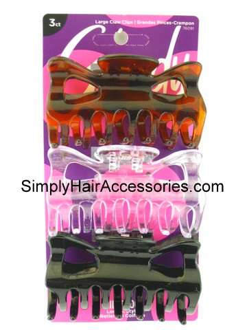 Goody Assorted Color Claw Hair Clips -3 Pcs.
