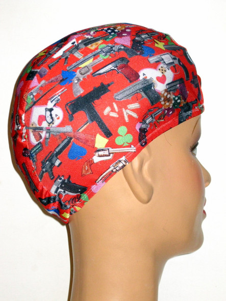 Swimcaps by Fran Guns & Gambling Print Lycra Swim Cap