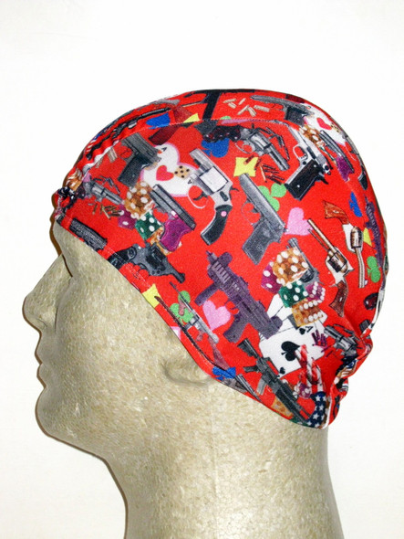 Swimcaps by Fran Guns & Gambling Print Lycra Swim Cap