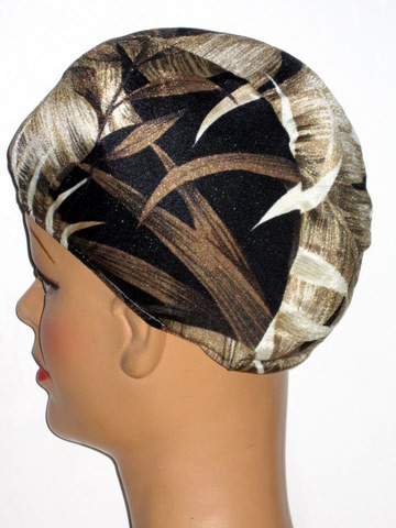 Swimcaps by Fran Wispy Brown Floral Print Lycra Swim Cap