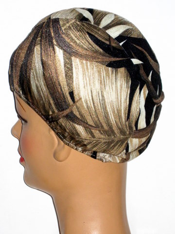 Swimcaps by Fran Wispy Brown Floral Print Lycra Swim Cap