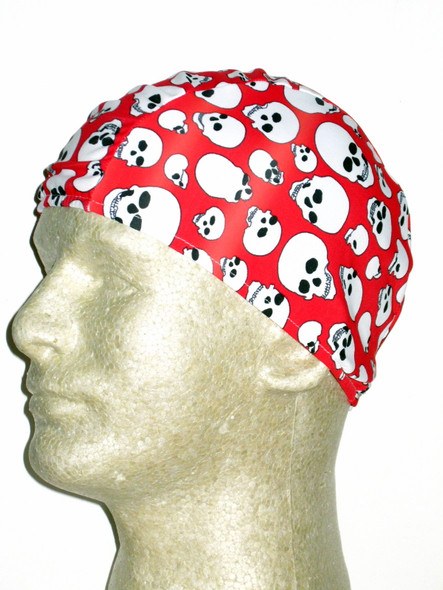 Swimcaps by Fran Skull Print Lycra Swim Cap