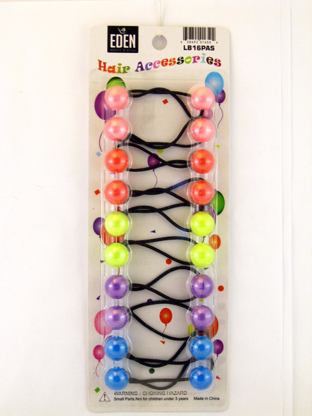 Eden Twinbead Metal Free Ponytail Elastics - Pastel Colors - 10 Pcs.