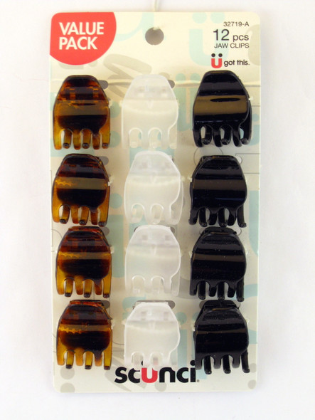Scunci Value Pack Jaw Clips - 12 Pcs.