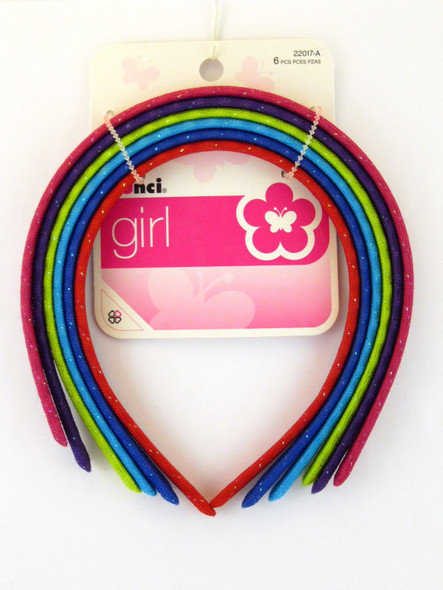 Scunci Girl Fabric Head Bands - 6 Pcs.