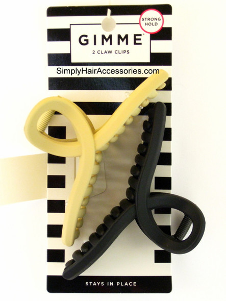 Gimme Looped In Claw Clips For Fine Hair - Black & Tan - 2 Pcs.