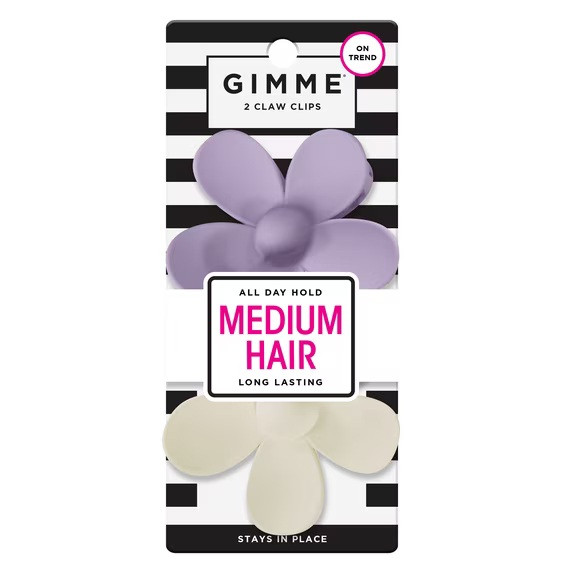 Gimme Daisy Medium Claw Hair Clips - Purple & White - 2 Pcs.