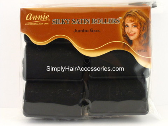 Annie Jumbo 1-1/2" Satin Hair Rollers - 6 Pcs.