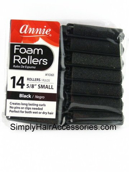 Annie Small 5/8" Foam Hair Rollers - Black