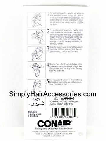 Conair Topsy Tail Haar-Werkzeug Set – 5-teilig, Inkl. Haargummis, Für Hochsteckfrisuren, Einfach Zu Bedienen