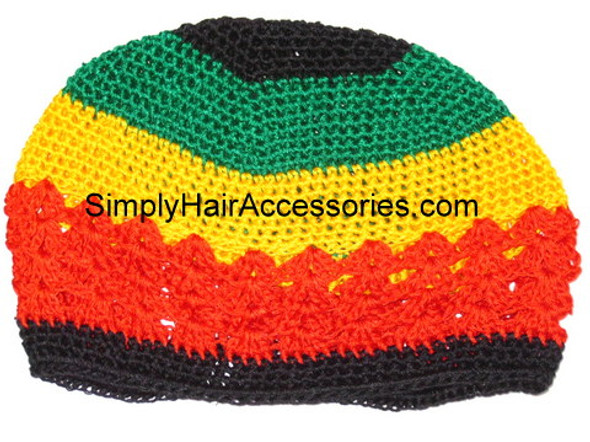 Qfitt Fish Net Jamaican Knit Skull Kufi Cap