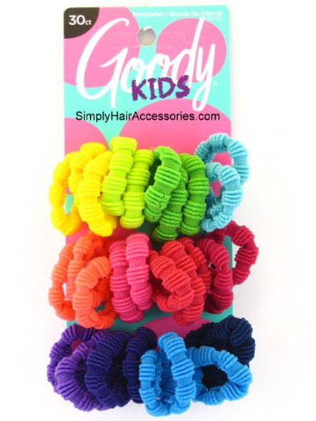 Goody Kids Ouchless Ribbed Ponytailers - 30 Pcs.