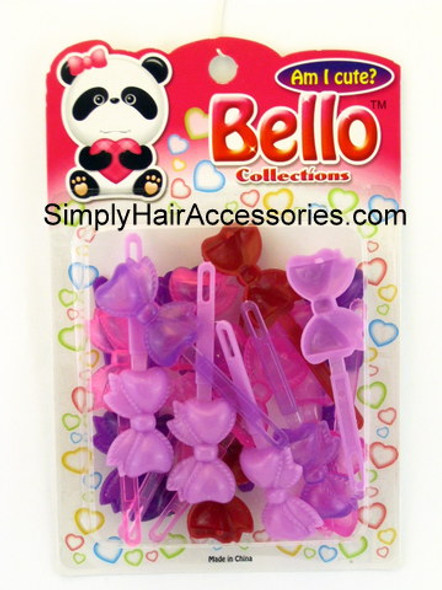 Bello Girls Bow Hair Barrettes - Purple & Pink