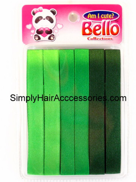 Bello Girls Hair Ribbons - Shades of Green