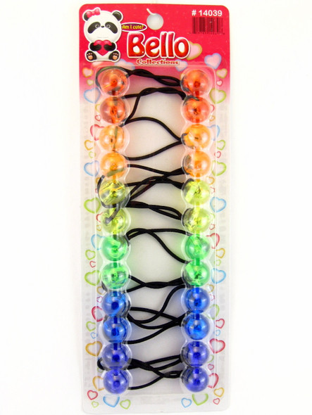 Bello Twinbead Assorted Transparent Ponytail Elastics