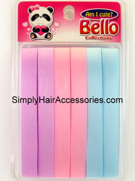 Bello Girls Hair Ribbons - Purple, Pink, Blue