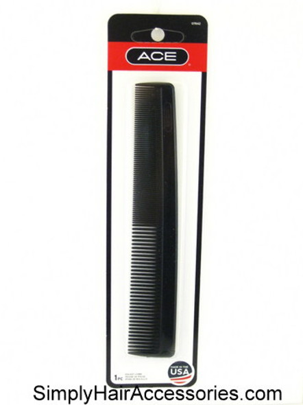 Ace 7" Black Pocket Hair Comb - 1 Pc.
