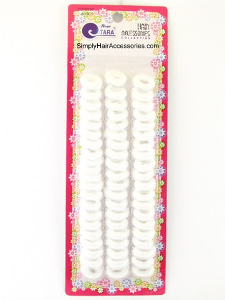 Tara Small Terry Ponytail Elastics - White