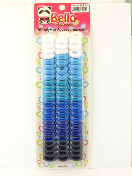 Bello Small Terry Ponytailers  - Shades of Blue & White  - 72 Pcs.