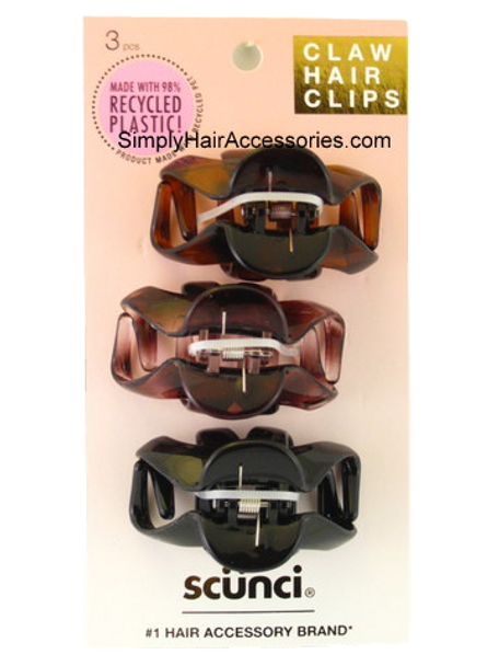 Scunci Claw Hair Clips - 3 Pcs.