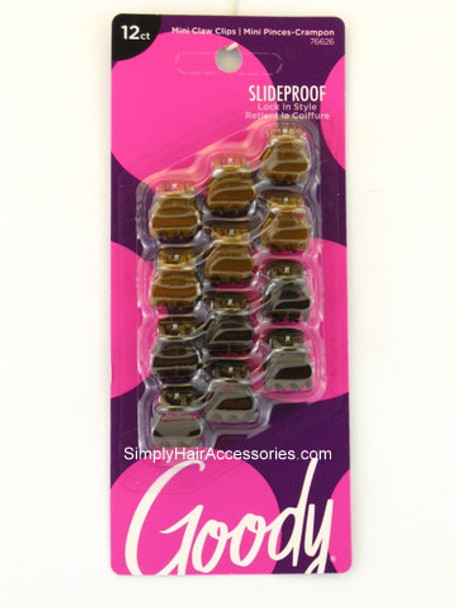 Goody Colour Collection Mini Brunette Claw Clips - 12 Pcs.