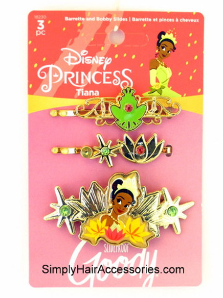 Goody Princess Tiana Barrette & Bobby Slides - 3 Pcs.