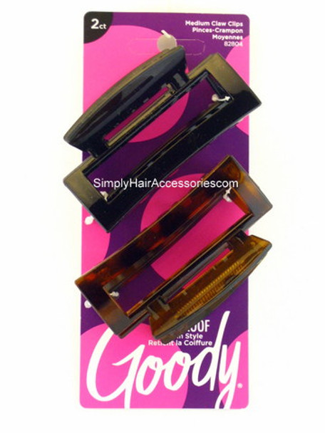 Goody Medium Rectangle Claw Hair Clips - 2 Pcs.