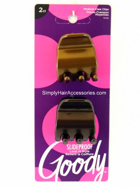 Goody Colour Collection Slideproof 1/4 Claw Hair Clips - Brunette