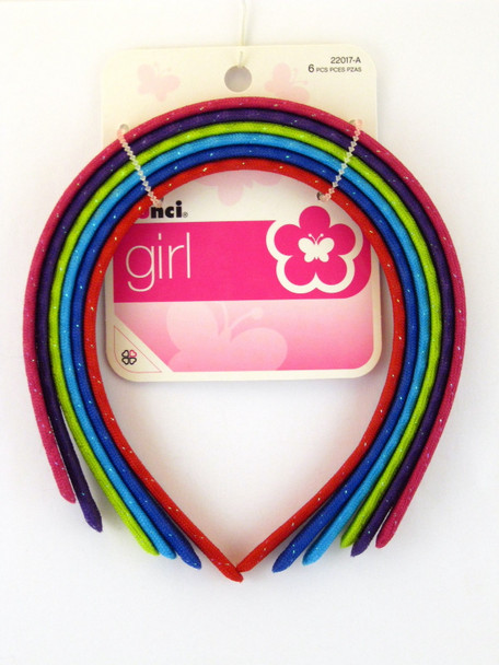 Scunci Girl Fabric Head Bands - 6 Pcs.