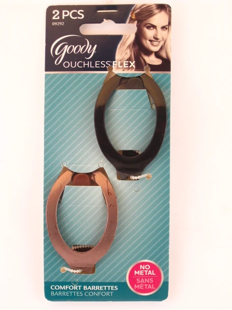 BROWN HAS SCRATCHES ON TOP --Goody Ouchless Updo Hair Barrettes -  2 Pcs.