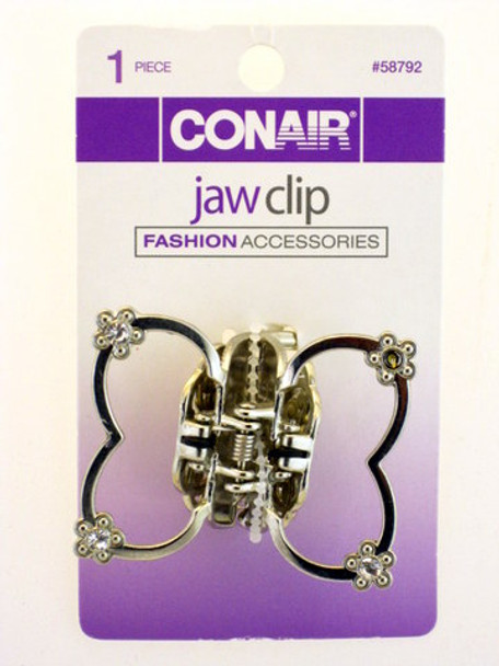 Conair Metal Silver Jeweled Jaw Clip - 1 Pc.