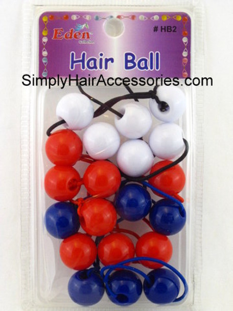 Eden Twinbead Ponytailers - Red, White & Blue