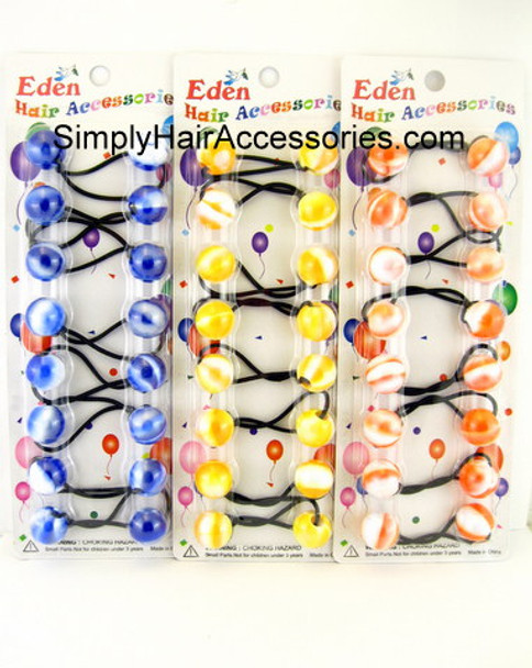 Eden Twinbead Marbled Ponytail Elastics