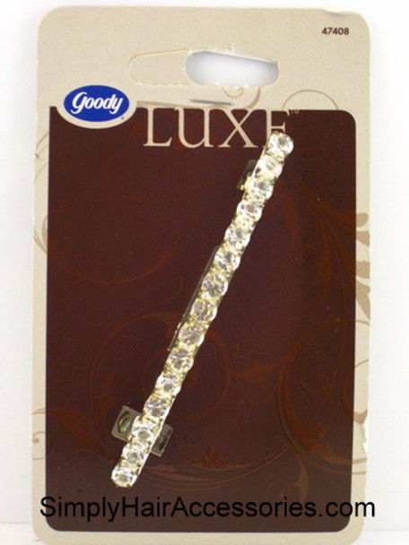 Goody Luxe Lena Rhinestone Auto Clasp Hair Barrette