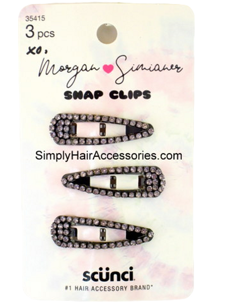 Morgan Simianer xo Scunci Small Rhinestone Snap Clips