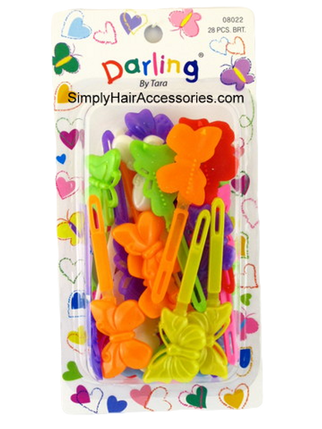 Darling By Tara Plastic Butterfly Hair Barrettes