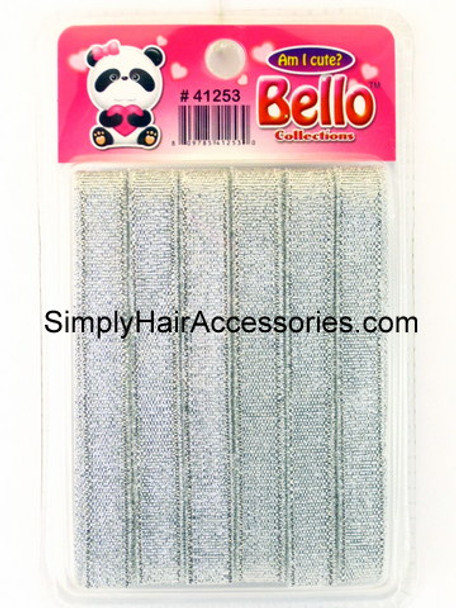 Bello Girls Silver Hair Ribbons  - 6 Pcs.