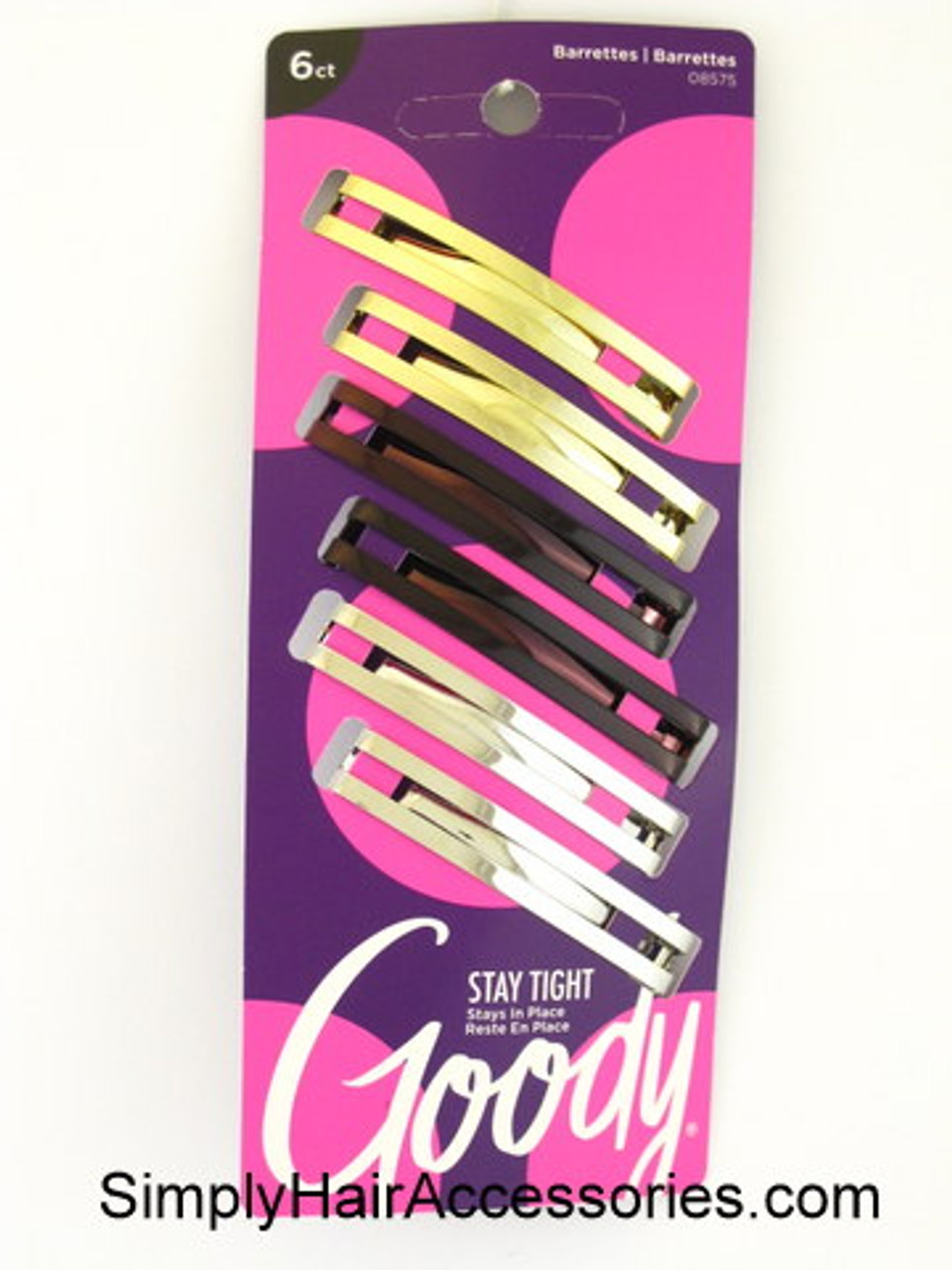 Goody Camile Metal Domed Staytight Hair Barrettes 3 Pcs.