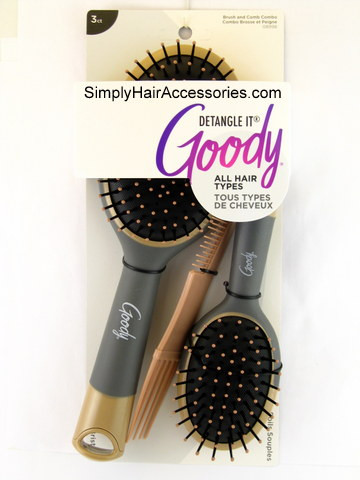 Goody Oval Hair Brush & Comb Combo Pack - 3 Pcs.