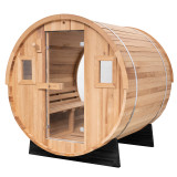 Redwood Outdoors - Panorama Barrel Sauna - Outdoor Sauna. The Panorama Barrel Sauna is our flagship sauna. It’s a must-have for properties surrounded by breathtaking natural scenery. Bathe in this eco-friendly sauna whilst taking in the great outdoors through the Panorama viewing window.