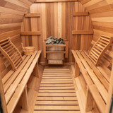 Redwood Outdoors - Cedar Barrel Sauna - Outdoor Sauna - This is our best selling sauna. A great barrel sauna for any backyard or property. Enjoy the relaxing benefits of a traditional dry sauna or throw some water on the rocks and enjoy the steam!