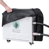 Keep your chiller safe and dry in the rain with this waterproof cover. Comes with velcro strips so you don't have to disconnect your water hoses before covering the chiller. The waterproof chiller cover comes is made to fit over both chiller models and fits over the chiller's filter.