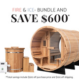 Panorama Barrel Sauna - Outdoor Sauna. This kit is for anyone who wants to experience the life-changing benefits of fire + ice. Heat up in your sauna (the fire) and then hop into your plunge tub (the ice).To help more people enjoy the incredible benefits of Fire + Ice, we've taken $500 off the price when you buy a bundle package! Also expect savings on shipping costs.