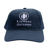 Navy Blue Hat with White Embroidered Redwood Outdoors Logo Patch
