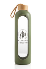 Introducing the Redwood Outdoors Glass Water Bottle – your perfect companion for a rejuvenating sauna experience. Crafted with sleekness and durability in mind, this bottle not only carries our iconic logo at its center but also embodies the essence of our commitment to quality.