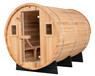 Redwood Outdoors - Thermowood Barrel Sauna - Outdoor Sauna - This is our best selling sauna. A great barrel sauna for any backyard or property. Enjoy the relaxing benefits of a traditional dry sauna or throw some water on the rocks and enjoy the steam!