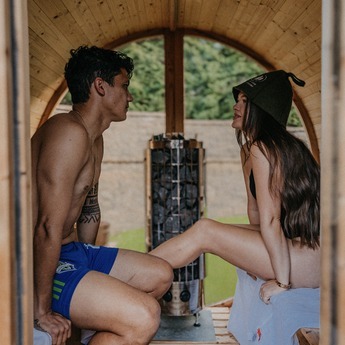 Couple Enjoying Their Sauna