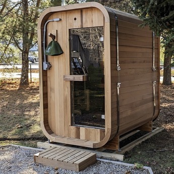 Complete Mini Cube Sauna Outdoors